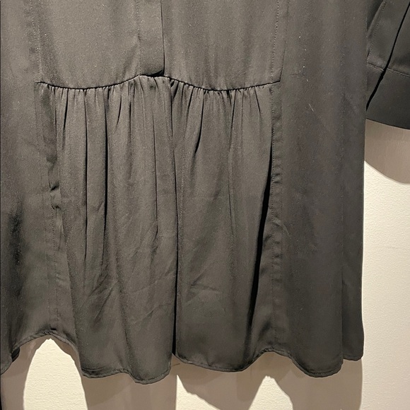 Banana Republic Black Shirt Dress Front Skirt Ruching Detail - Picture 7 of 16